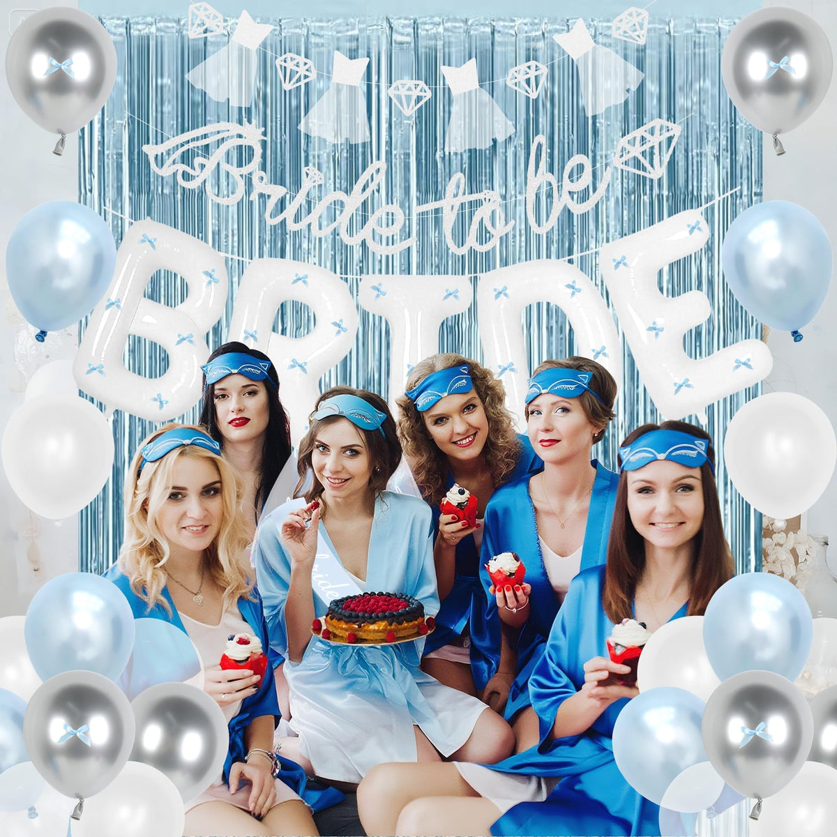 Holkcog blue foil curtain creates shimmering photo backdrops and entrances.