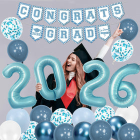Holkcog 32-inch light blue foil balloons elevate the party.