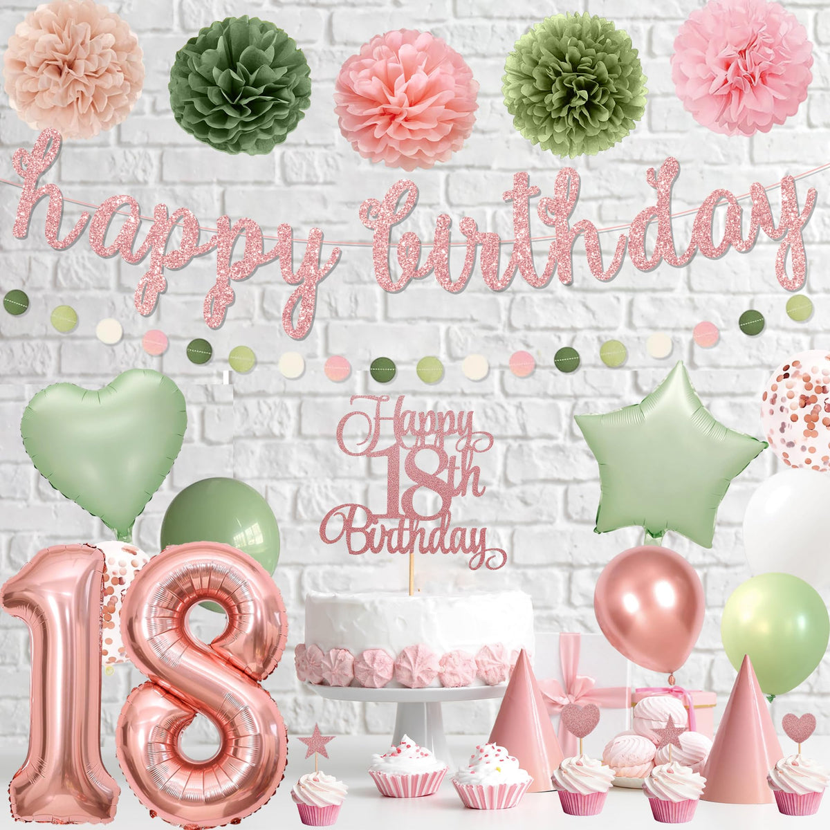 Rose gold birthday banner adding a touch of glam to the party