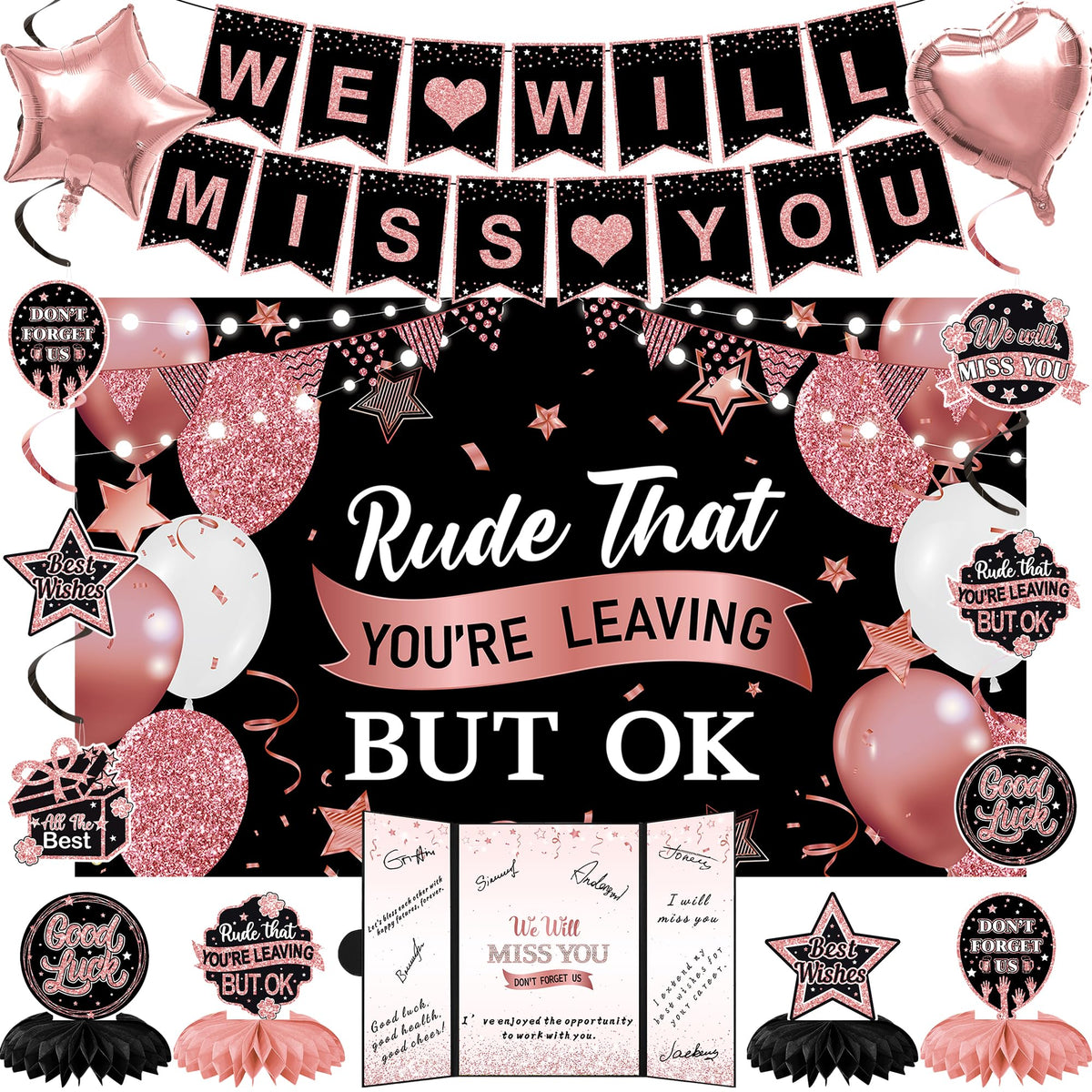 Holkcog rude that youre leaving banner displayed for stylish farewell celebrations