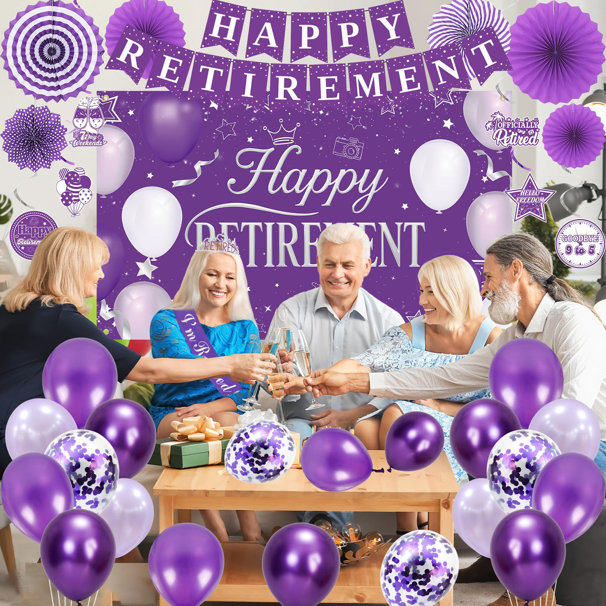 Holkcog silver purple latex balloons to elevate the celebration.