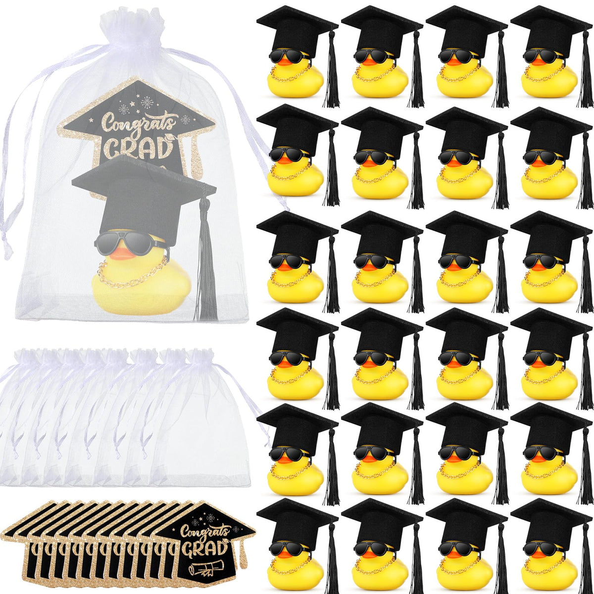 Hollowfly graduation ducks with caps and sunglasses for festive party decor