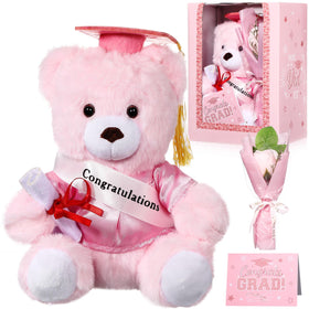 Hollowfly graduation bear with cap and gown, a heartwarming keepsake for grads