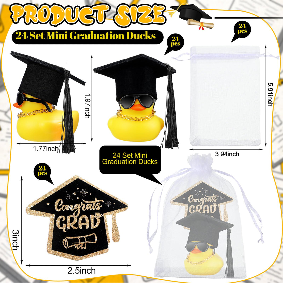 Hollowfly ducks with cards and organza bags ready for gifting moments