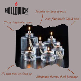 No wax mess Hollowick disposable fuel cell demonstrates tidy operation