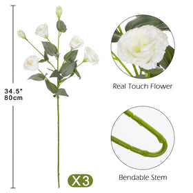 Hollyone artificial lisianthus four-head arrangement for wedding decor and long-lasting beauty.