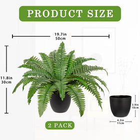 Hollyone faux Boston fern in pot perfect for indoor decor and easy upkeep.