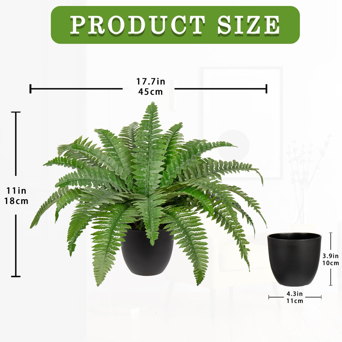 Hollyone faux fern leaves close-up showing lifelike texture.