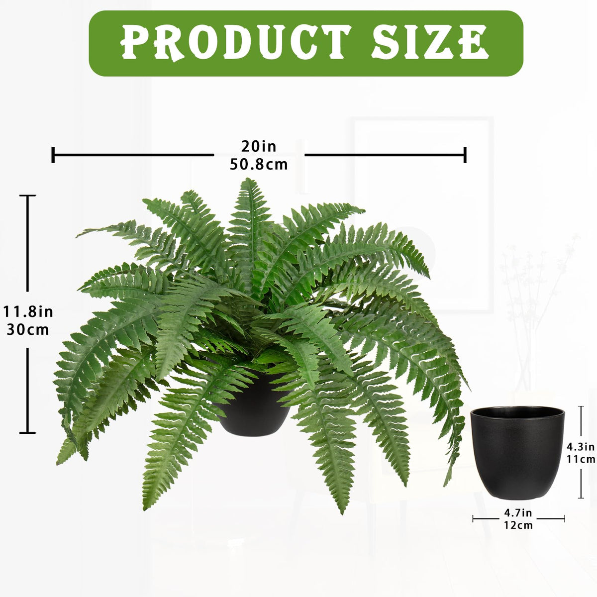 Hollyone faux fern potted plant suitable for both indoor and outdoor spaces