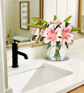 Hollyone six-head silk lily bouquet for long-lasting beauty