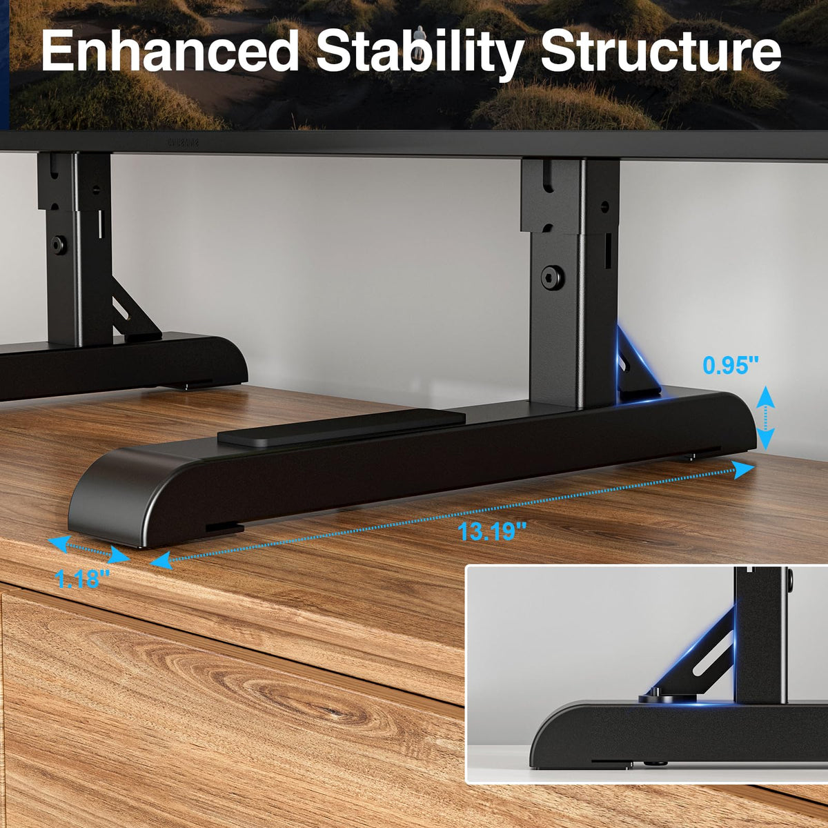HOLMAXD anti-slip pads for soundbars and tidy cable management.