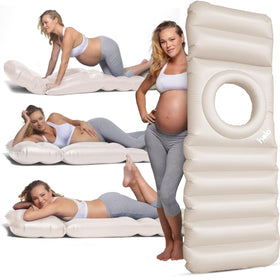HOLO original inflatable pregnancy pillow with hole supports tummy sleeping.
