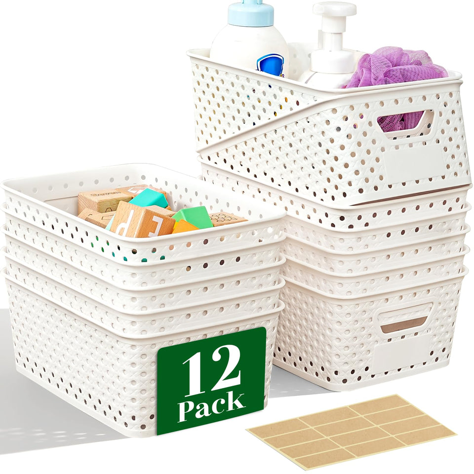 Homaigie 12-pack baskets, top view, ideal for pantry organization.