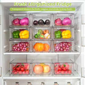 Homaigie 6Pack fridge organizer setup demonstrates easy access from drawers.