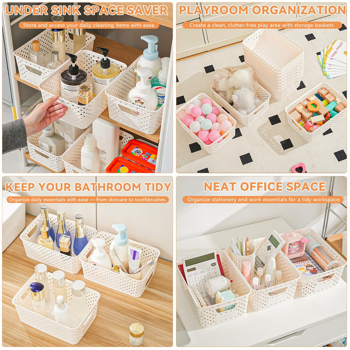 Homaigie plastic baskets are BPA-free and durable.
