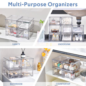 Homaigie transparent storage bin inside cabinet for quick item retrieval.
