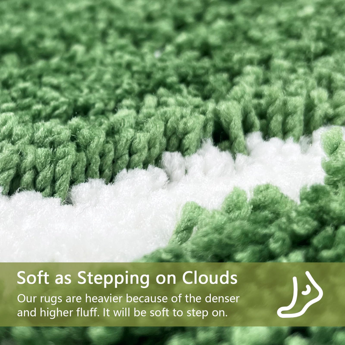 Homantic absorbent-fiber bath rug keeps floors dry.