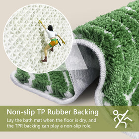Homantic non-slip design helps hold the rug in place on dry floors.