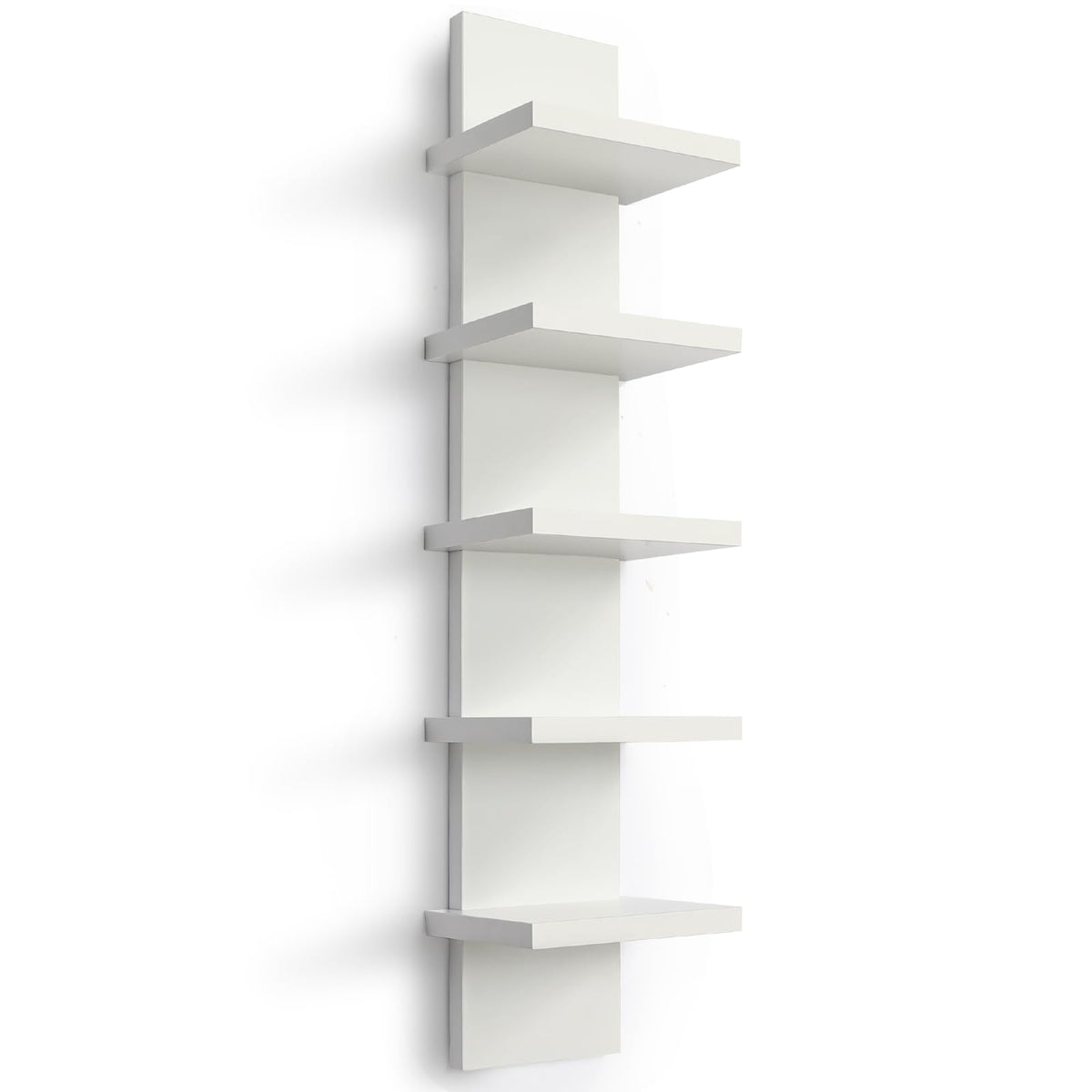 Homaterial 5 Tier Wall Shelf Unit front view showcasing compact vertical storage