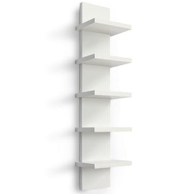 Homaterial 5 Tier Wall Shelf Unit front view showcasing compact vertical storage