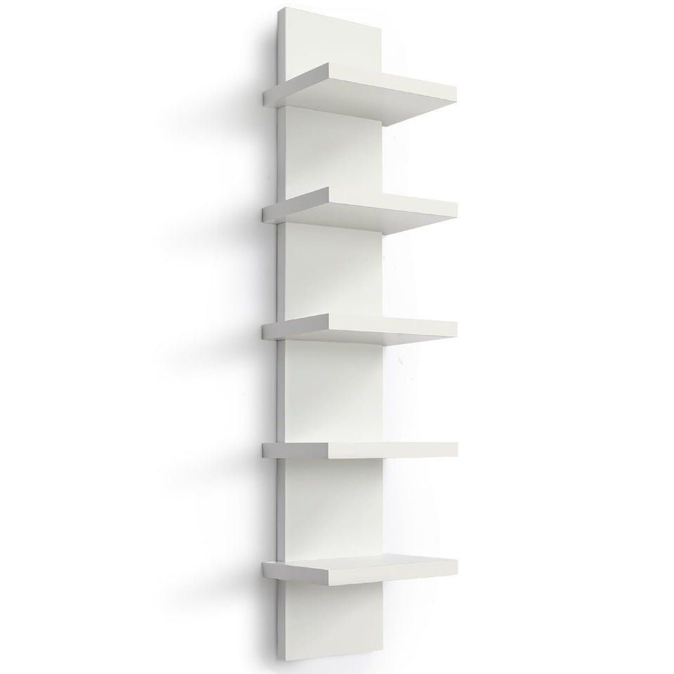 Homaterial 5 Tier Wall Shelf Unit front view showcasing compact vertical storage