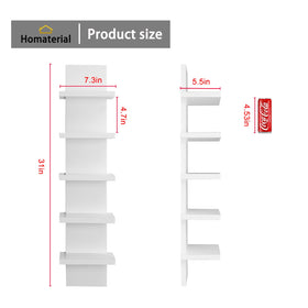 Homaterial floating shelves natural finish highlight warm wood texture for versatile styling.