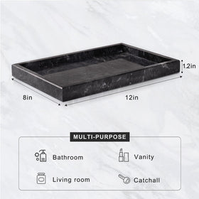 Homaura tray's non-slip feet keep items stable on slick bathroom counters.
