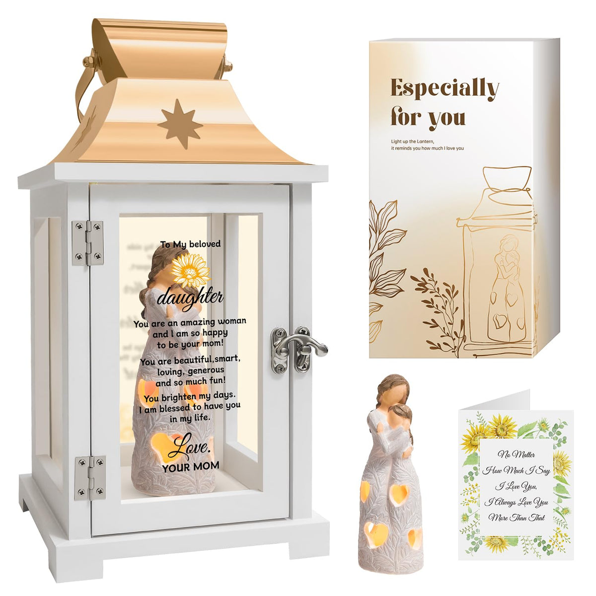 Homazing Daughter Lantern with embracing figure for a meaningful keepsake.