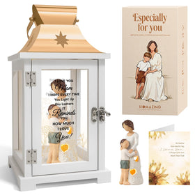 Homazing mom lantern embrace figure with warm glow