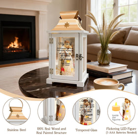 Homazing lantern features a rose gold top for stylish decor