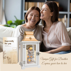 Homazing lantern features two sides with quotes celebrating enduring connection.