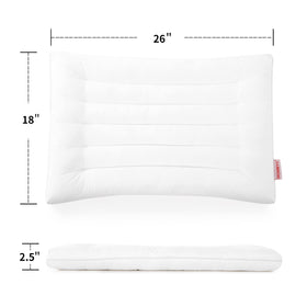 HOMBYS 2.5-inch height flat pillow supports stomach sleepers with gentle elevation.