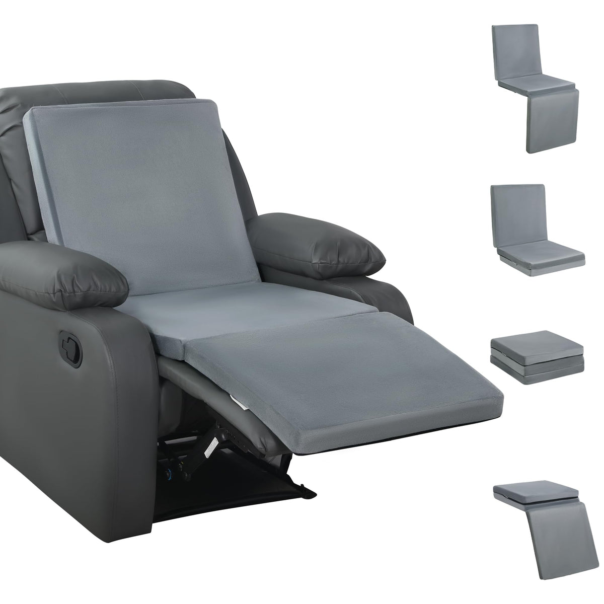 HOMBYS 3-in-1 recliner cushion with back support for improved comfort.