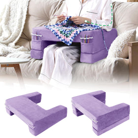 HOMBYS adjustable foam crochet pillow in purple for customizable lap support