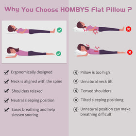 HOMBYS back and stomach support pillow shown with even filling distribution.