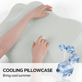 HOMBYS cervical pillowcase size 24x15x6 inches, compatibility close-up.