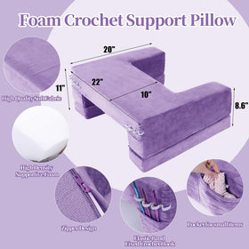 HOMBYS lap desk pillow with side pocket for crochet tools