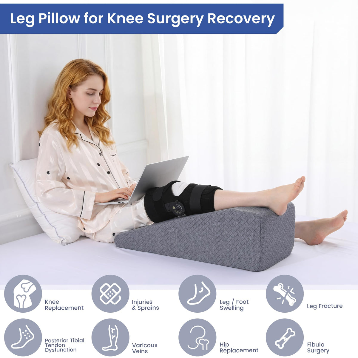 HOMBYS leg elevation pillow removable cover enables easy machine washing.