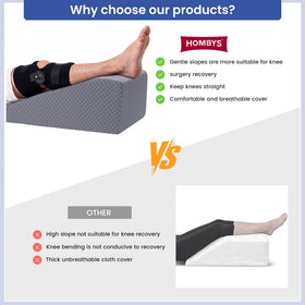 HOMBYS leg elevation pillow ergonomic contour follows leg shape for targeted comfort.
