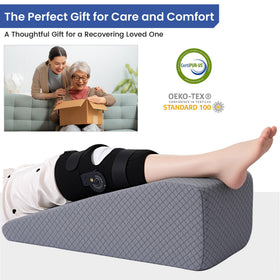 HOMBYS leg elevation pillow non-slip base keeps it secure on bed or sofa.