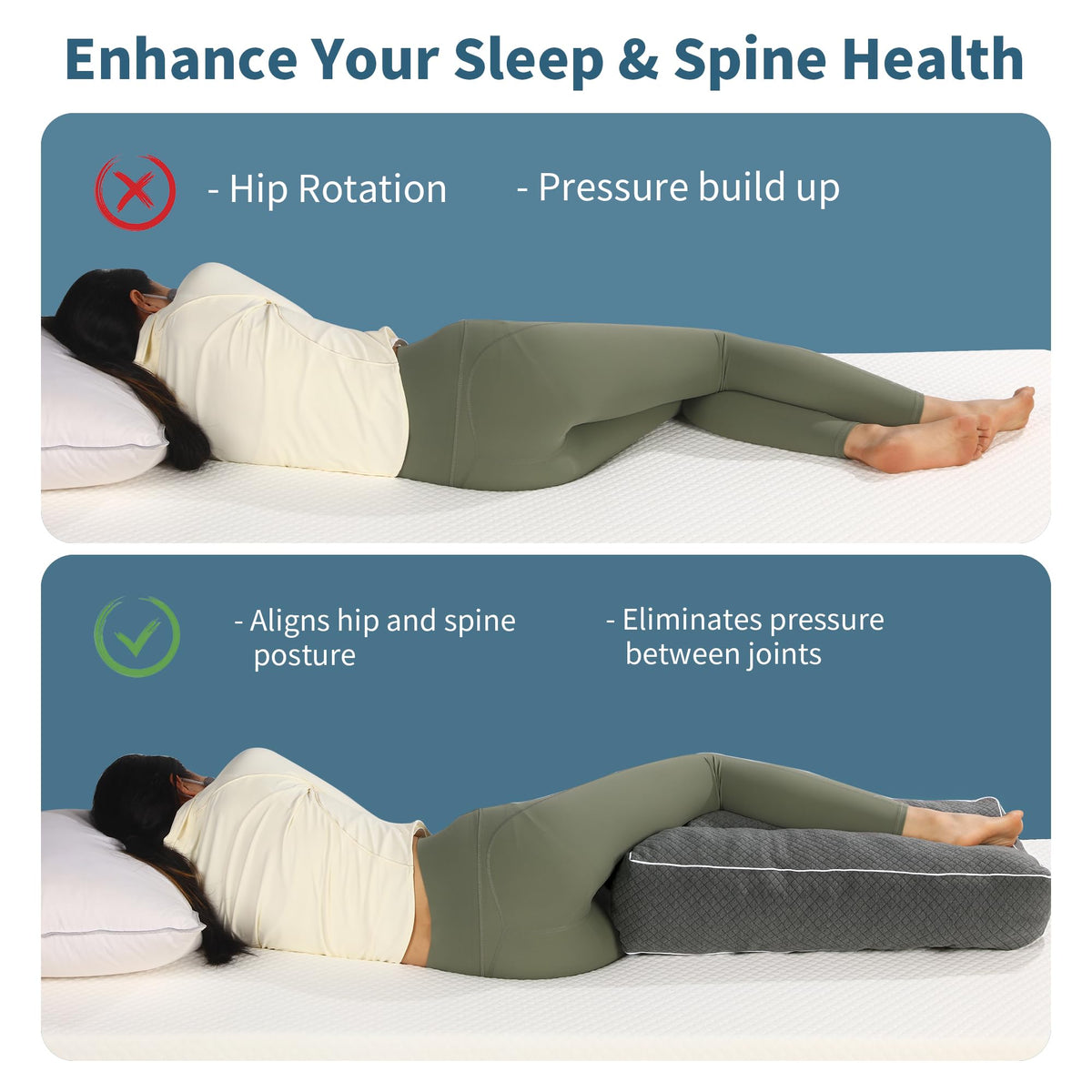 HOMBYS memory foam filling close-up demonstrates adaptive leg support.