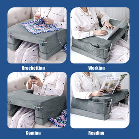 HOMBYS multipurpose couch arm table works as lap desk, reading pillow, or game support
