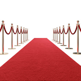 HOMBYS red carpet runner surface close-up shows premium 450gsm feel for events