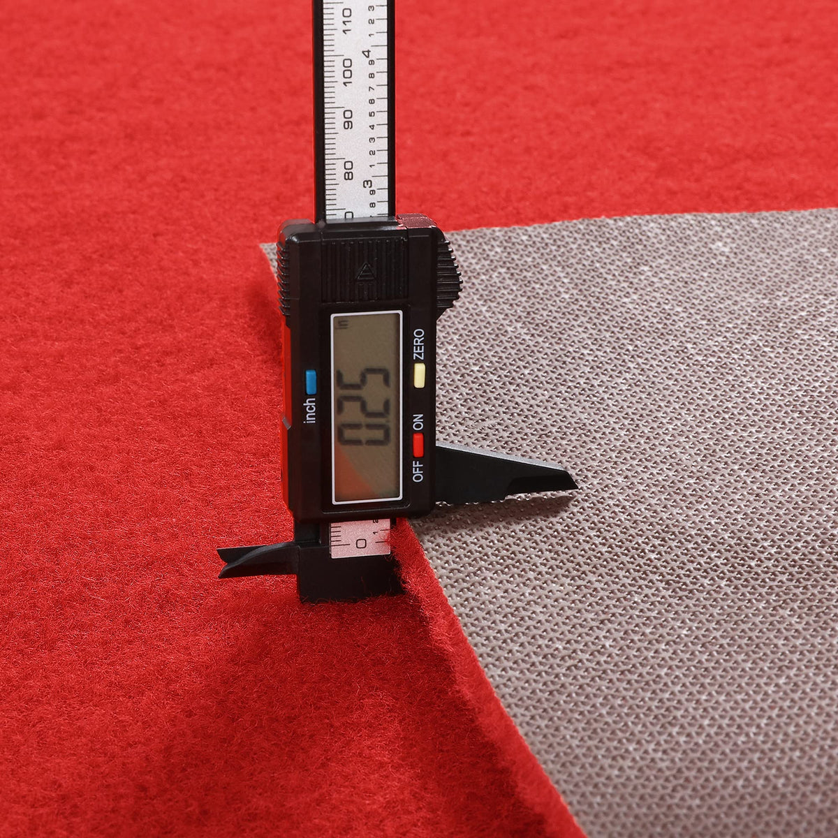 HOMBYS red carpet runner with rubber backing helps it lie flat during setup