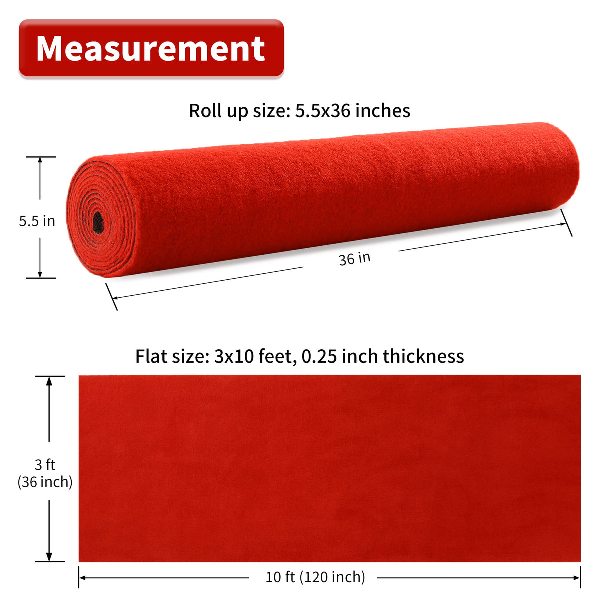 HOMBYS red carpet runner with non-slip backing stabilizes on clean dry floors
