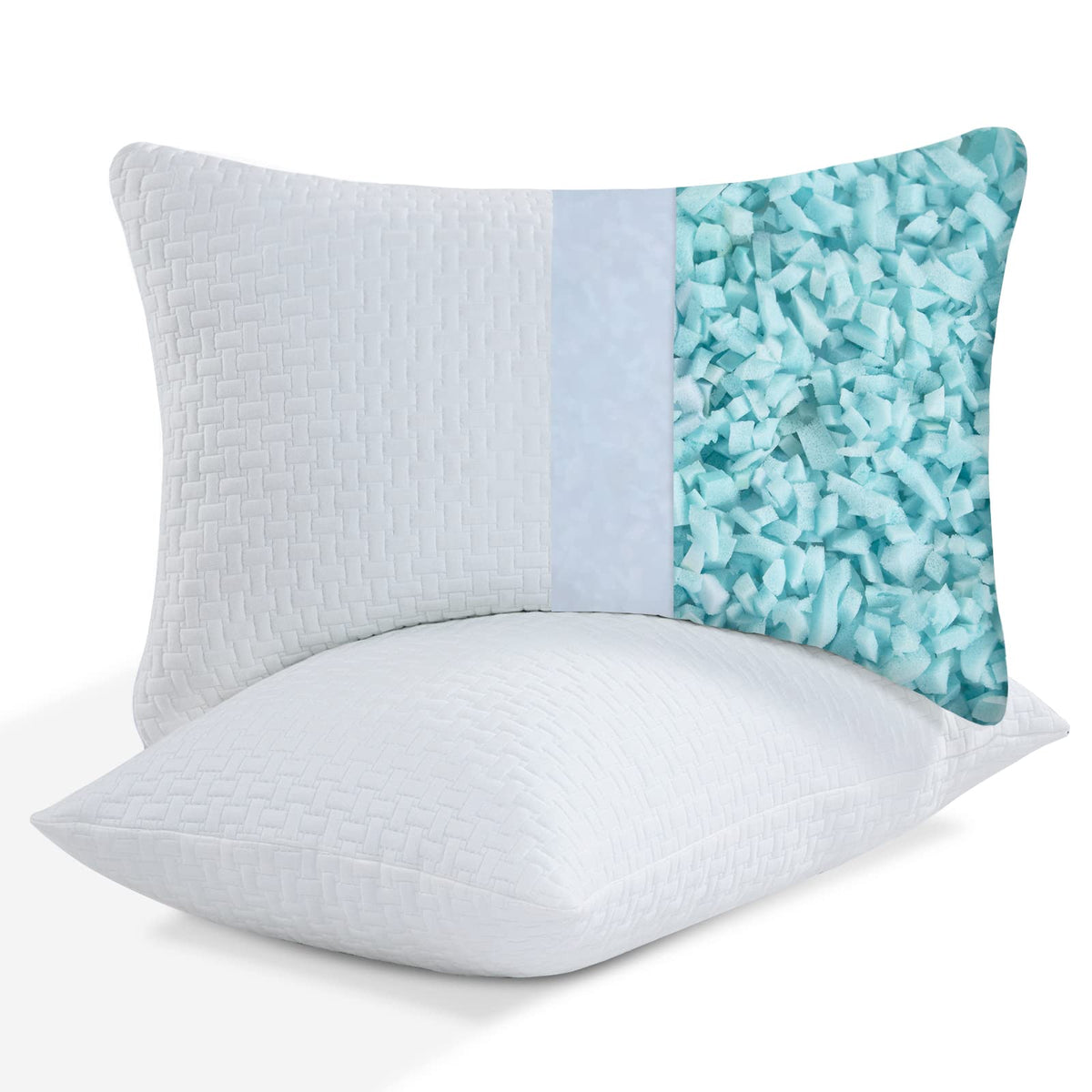 HOMBYS shredded memory foam detail shows adaptive comfort and loft.