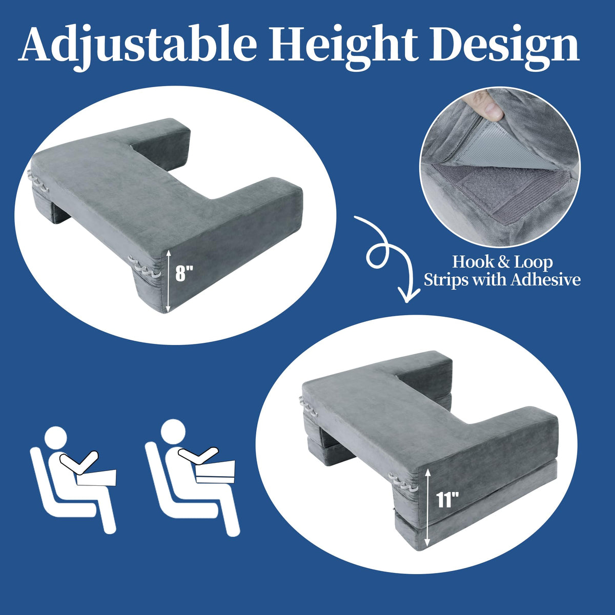 HOMBYS two-height adjustment lets taller users and shorter users tailor comfort