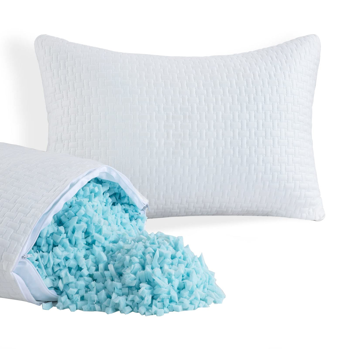 HOMBYS two-pcs pillow pack close-up reveals customizable neck support.