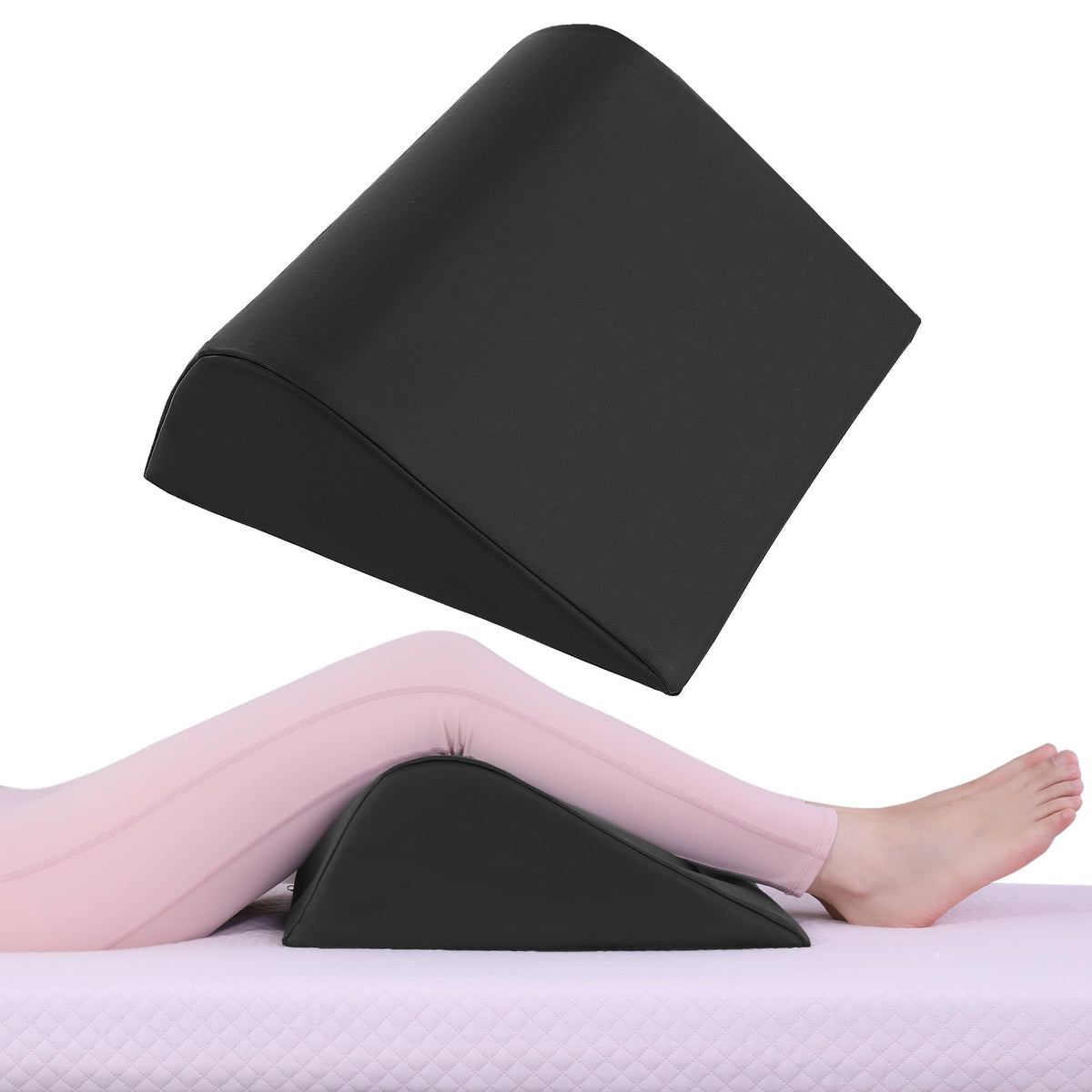 HOMBYS wedge bolster arc design provides comfortable leg support during massage.
