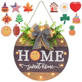 HOMCDALY interchangeable welcome sign with 14 icons enhances seasonal curb appeal